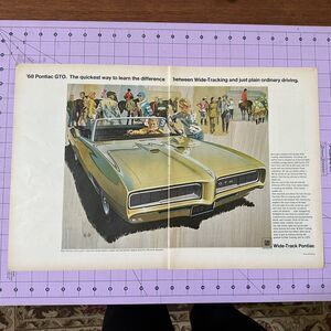 1967 Pontiac Wide-Track Car GTO Green Horse Races Jockey Vintage Print Ad